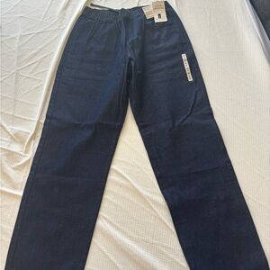 Dark Blue Elastic Waist Pants